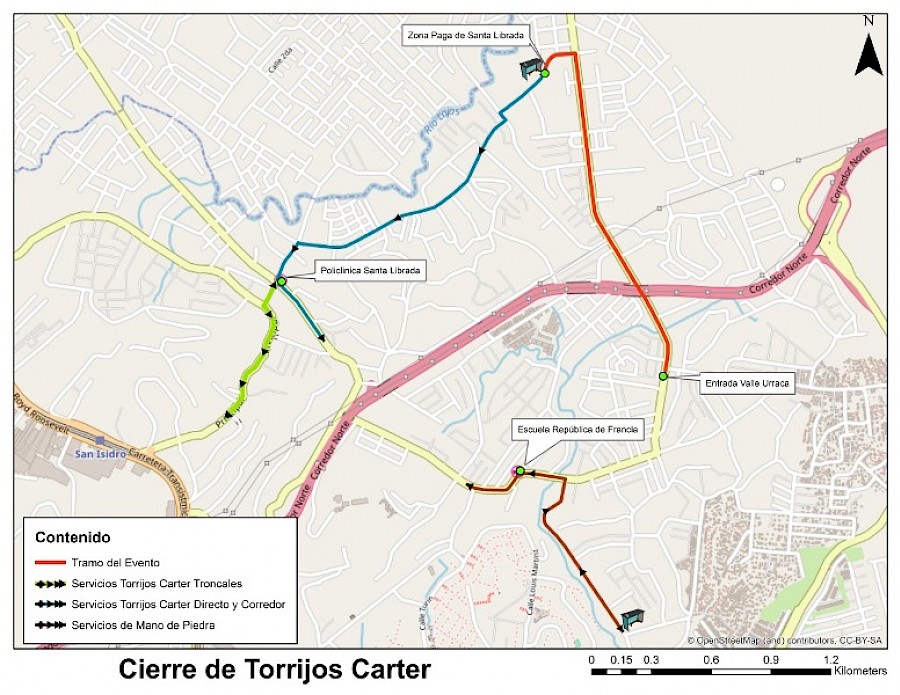 Desvíos del Metro Bus el domingo 22 en Torrijos – Carter y Mano de Piedra