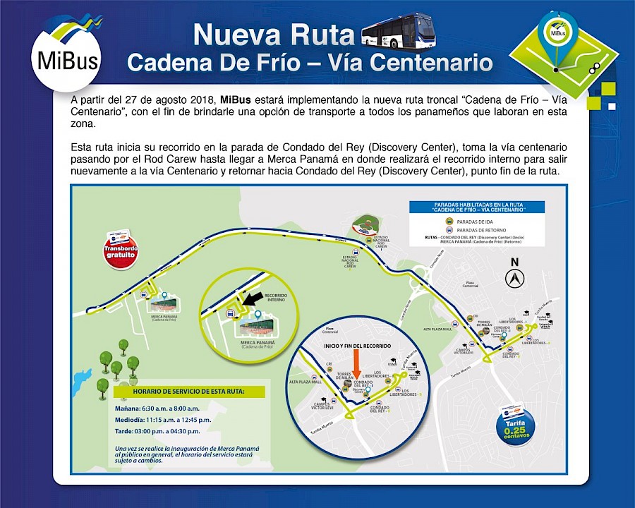 MiBus implementa la ruta Cadena de Frío – Vía Centenario