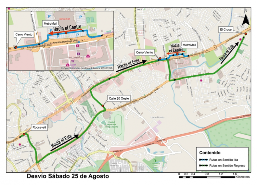 MiBus anuncia desvíos e inhabilitación temporal de paradas sobre la Avenida Domingo Díaz del 25 al 26 de agosto