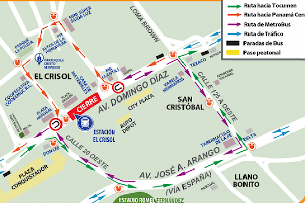 Cierre de la Av. Domingo Díaz por montaje de la pasarela este sábado