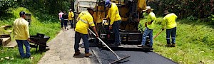 MOP coloca 230 toneladas de asfalto en el distrito de San Félix