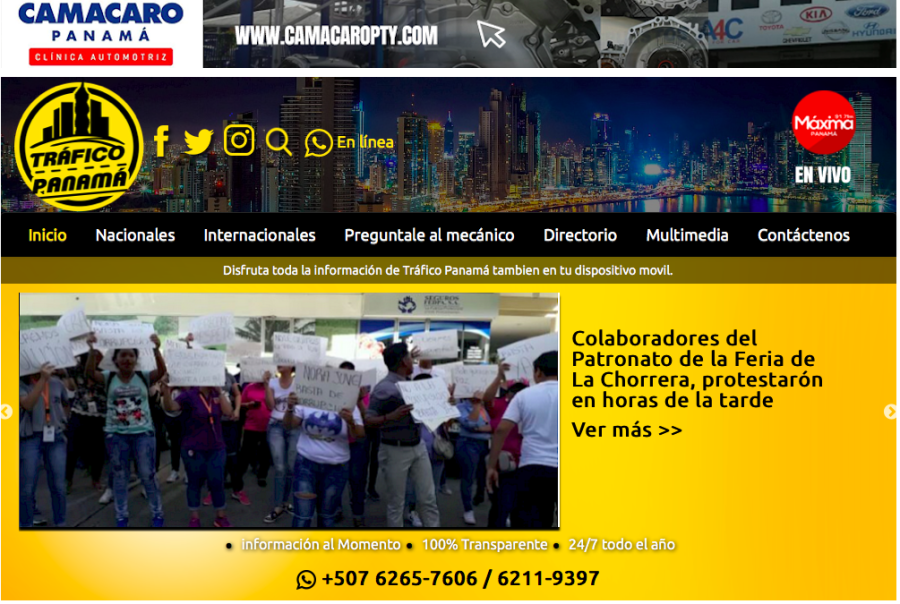 Tráfico Panamá lanza su pagina web