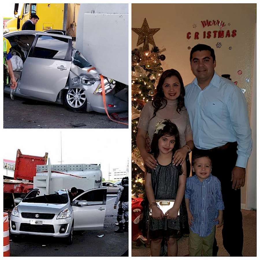 Una estructura pesada aplasta el auto en que viajaba y logra vivir para contarlo