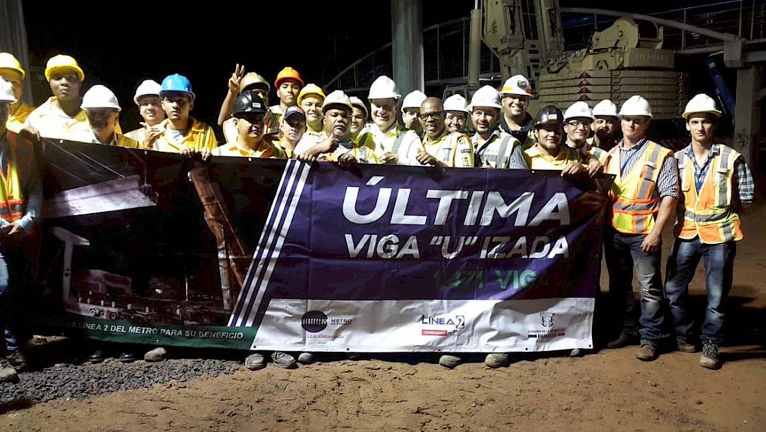 Colocan última viga “U” y completan 82% en Línea 2 del Metro