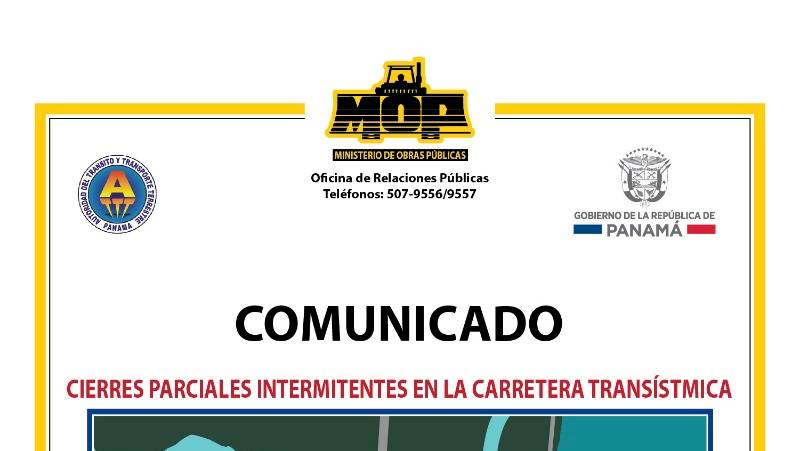 Cierres en la vía Transístmica por trabajos del puente sobre el río Chagres
