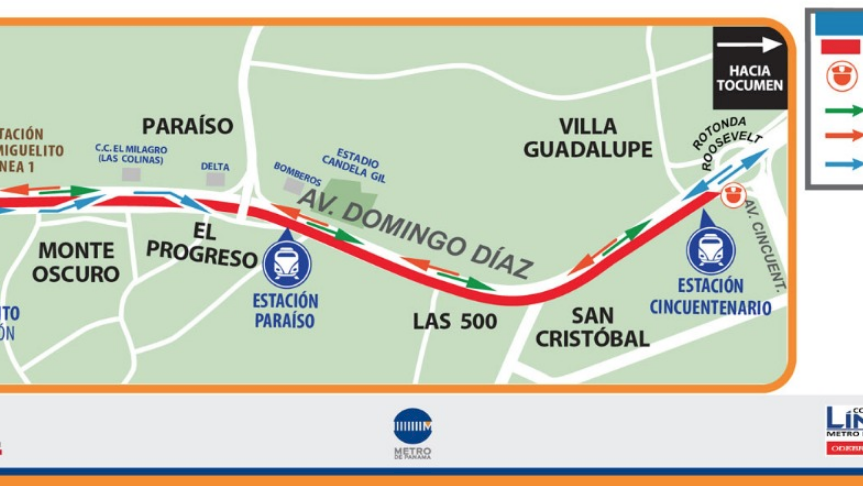 Desvíos por trabajos simultáneos en las estaciones San Miguelito y Paraíso