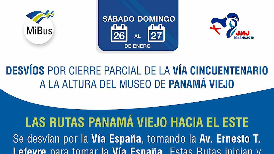 Desvíos y rutas especiales por actividades de la JMJ