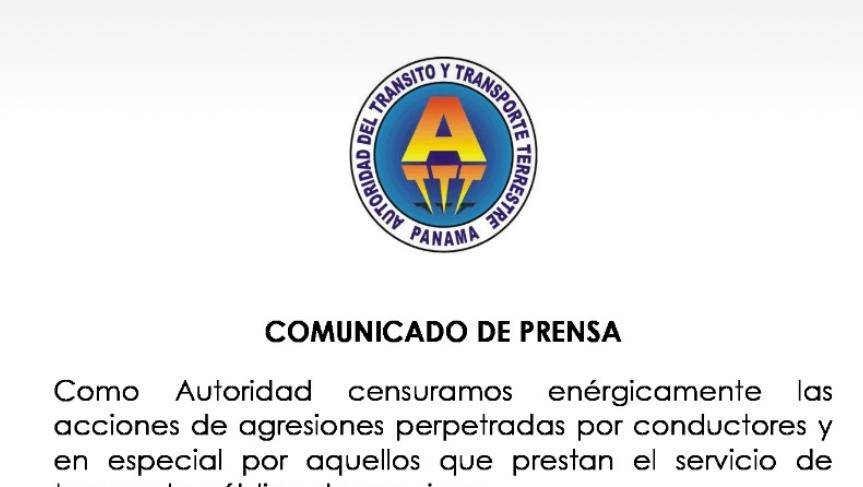 ATTT censura agresiones perpetradas por conductores y levantará procesos