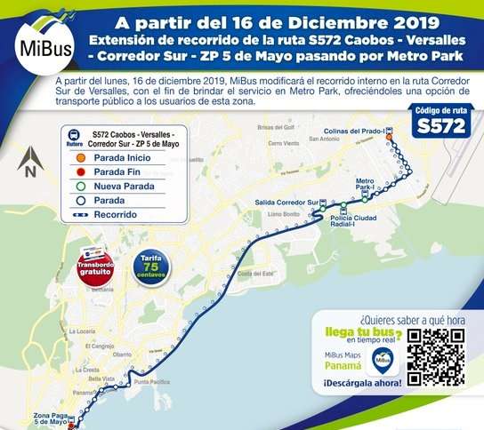 MiBus anuncia la extensión del recorrido de la ruta S572