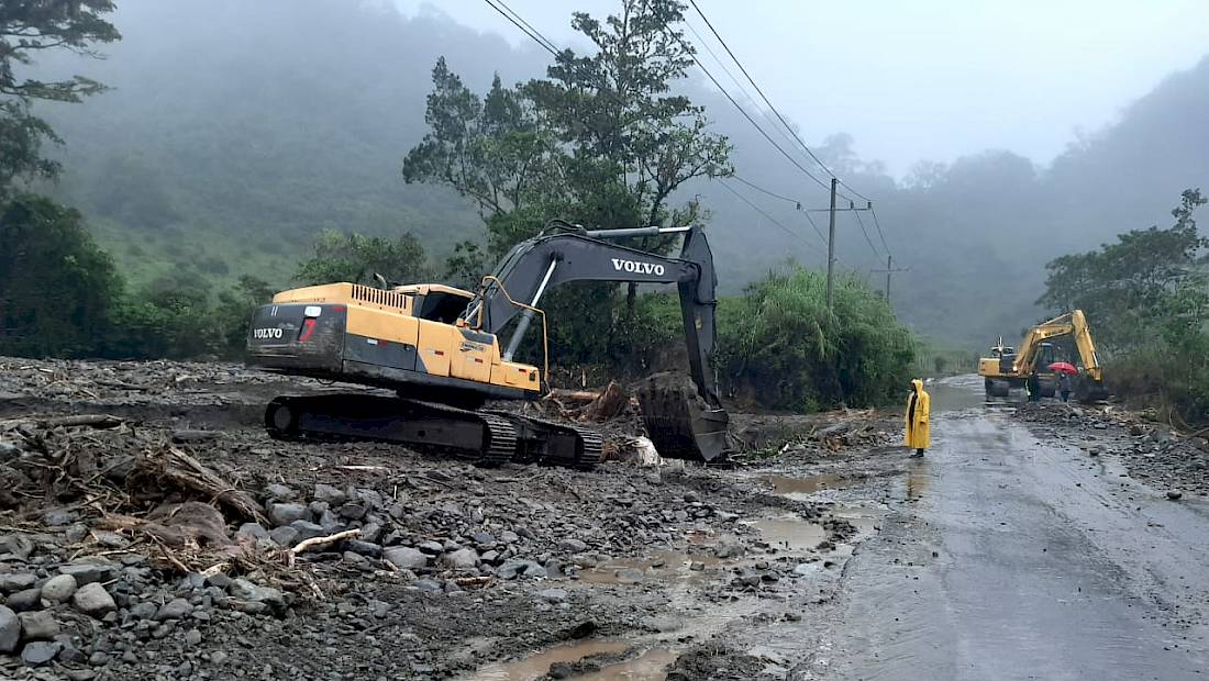 Ministro del MOP inspecciona despejes de la carretera Volcán a Río Sereno
