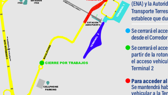 Cierre de calle Boulevard por últimos montajes de vigas U hacia Aeropuerto