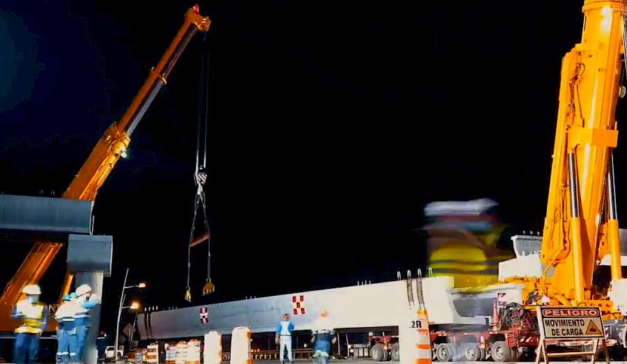 Culmina montaje de vigas en Ramal de la Línea 2