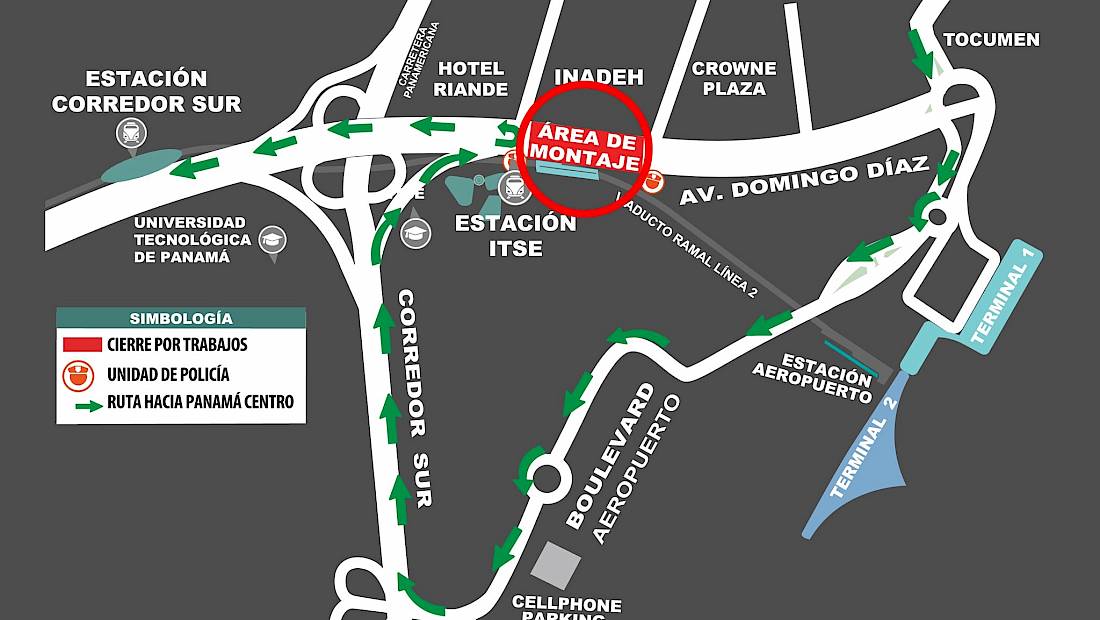 Cierre de los cuatro carriles de la Ave. Domingo Díaz a la altura de INADEH por montaje de pasarela