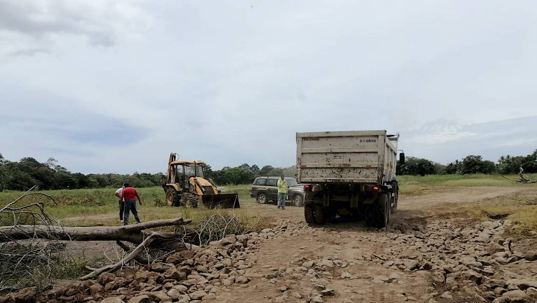 Se construye muro de contención en un sector del río Chiriquí Viejo en Nuevo México de Alanje