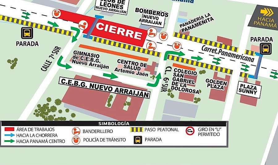 Cierre temporal de los cuatro carriles en Nuevo Arraiján para desmontaje de puente peatonal