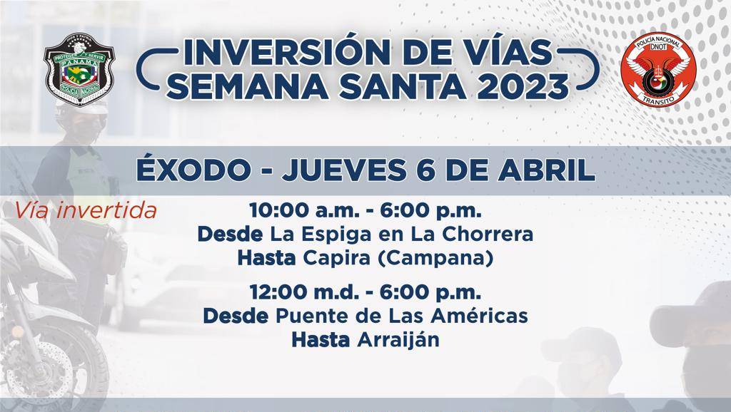 Operativo de inversión de vías para movilización y retorno en Semana Santa 2023