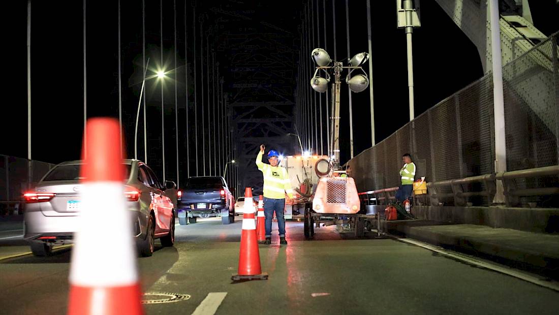 Funcionarios del MOP realizan inspección en el Puente de Las Américas